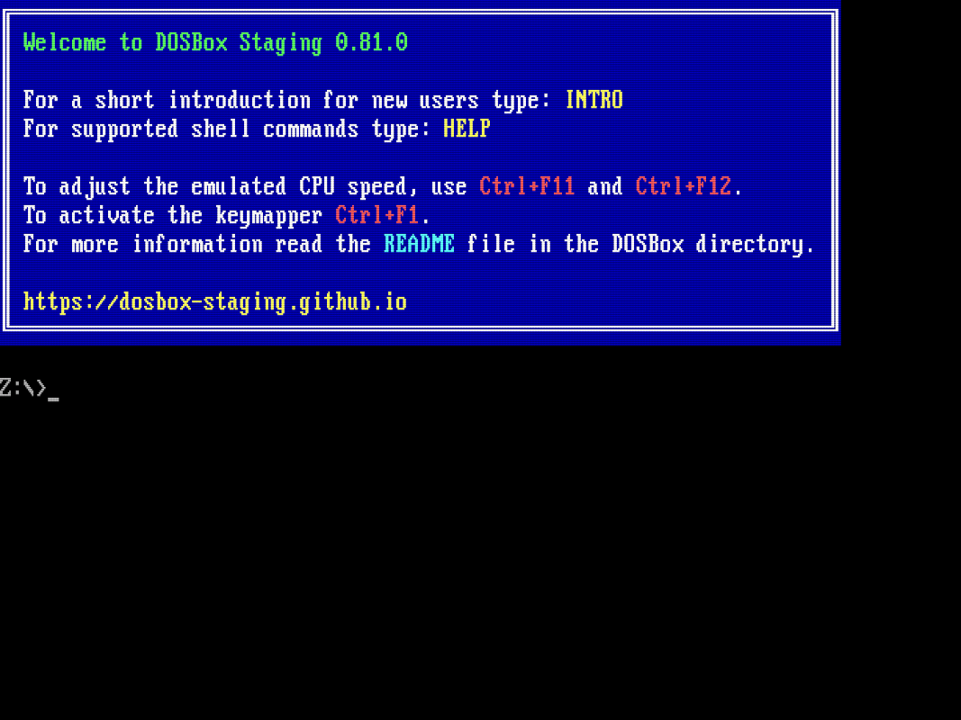 Dosbox first start