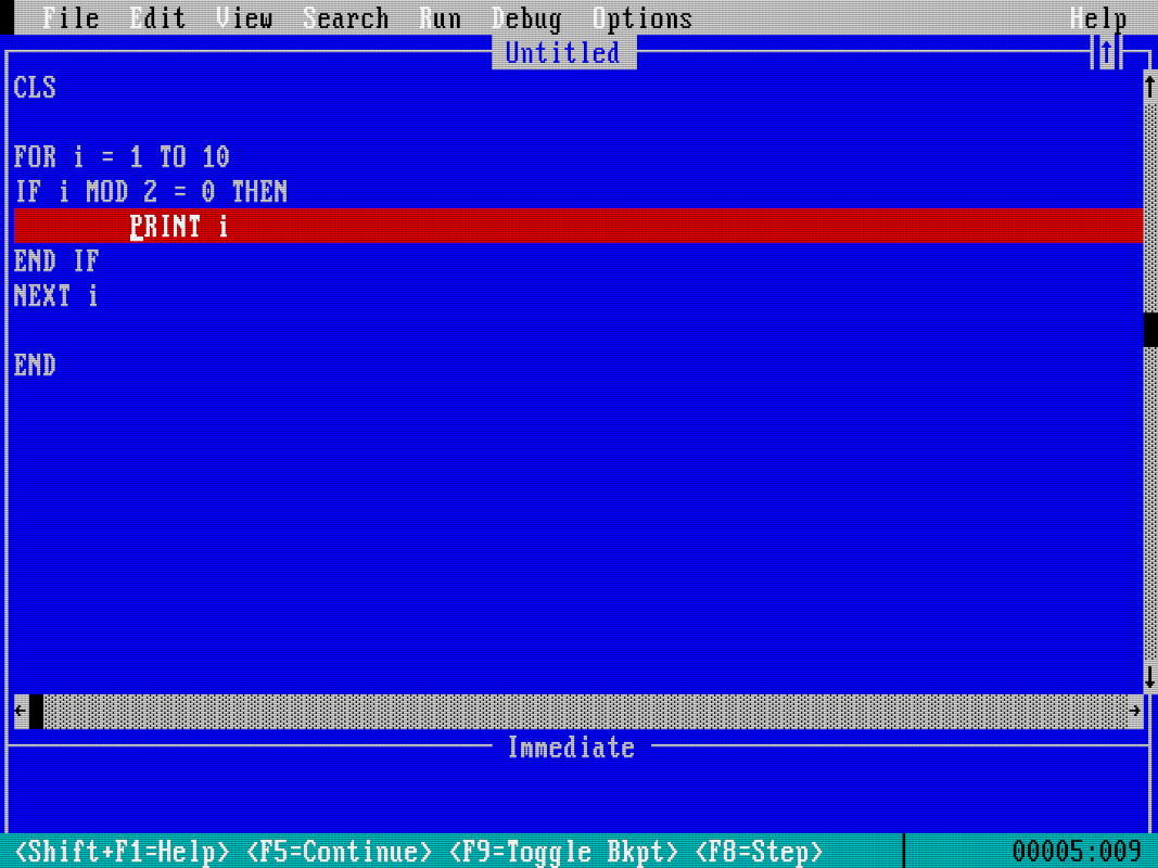 QBasic IDE
